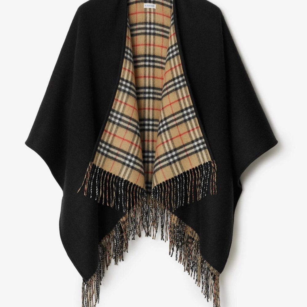 Burberry Check Wool Reversible Cape